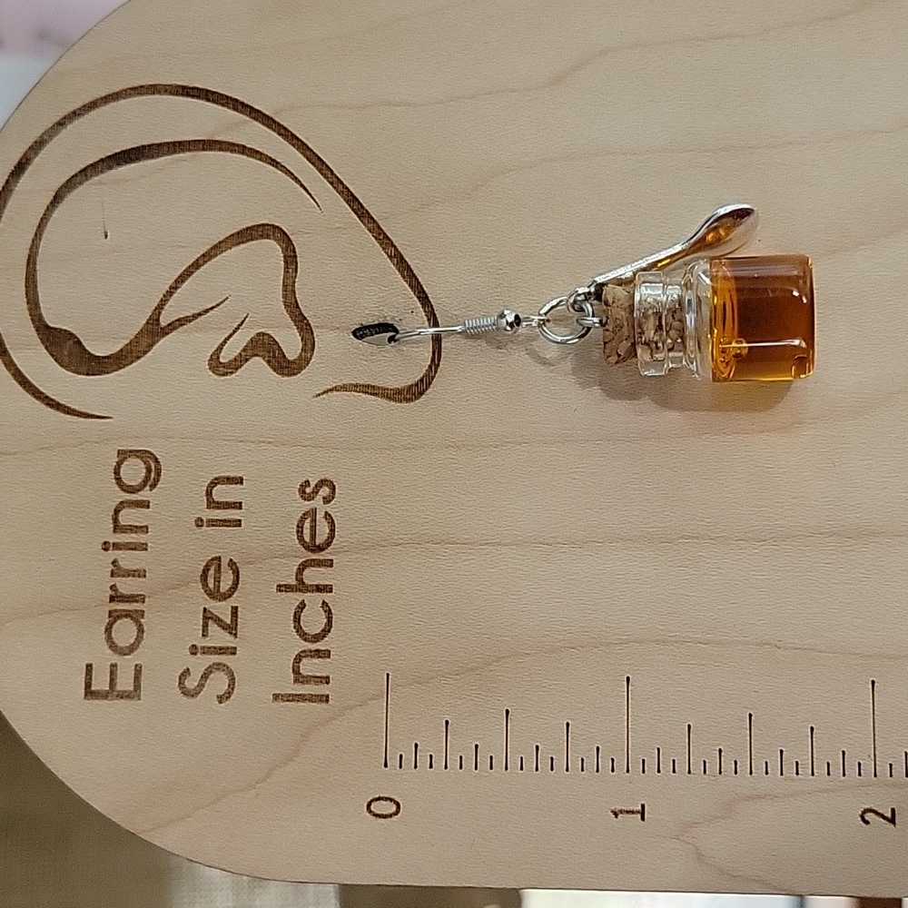 Honey Jar & Bee Drop Earrings - Picture 3 of 6